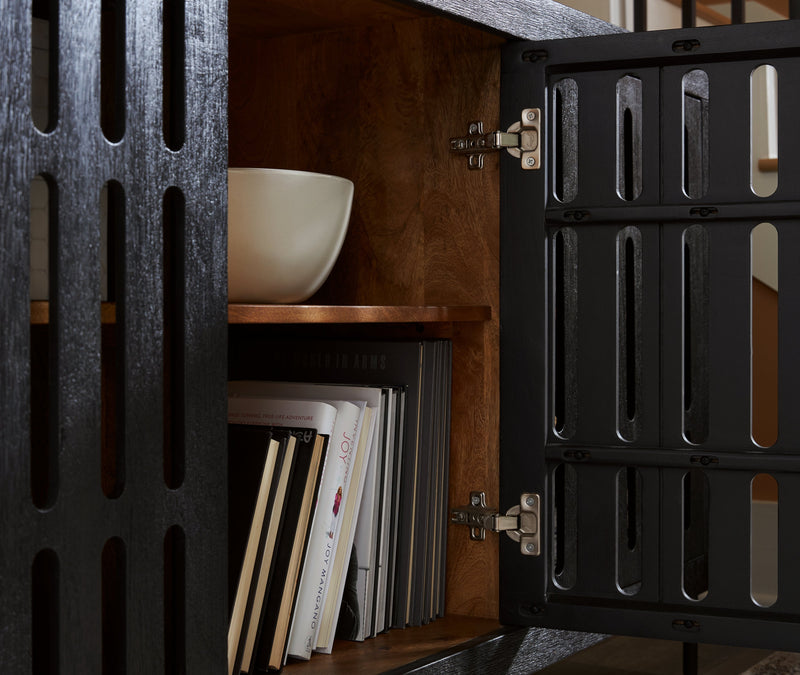 Vallisburg Black/Natural Accent Cabinet - A4000644