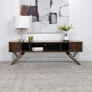 Valna Wood 71-inch TV Stand with Sliding Doors Walnut - 701713