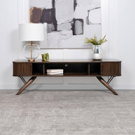 Valna Wood 71-inch TV Stand with Sliding Doors Walnut - 701713