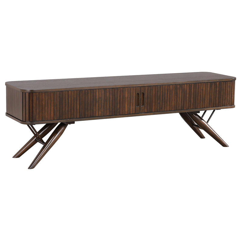 Valna Wood 71-inch TV Stand with Sliding Doors Walnut - 701713