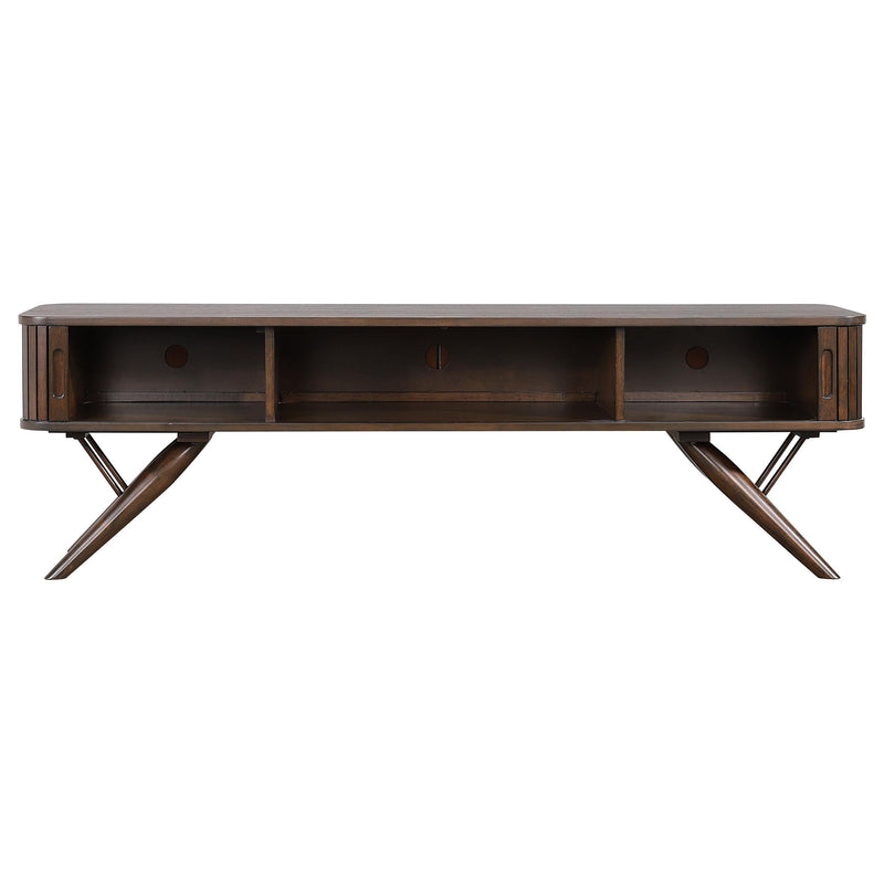 Valna Wood 71-inch TV Stand with Sliding Doors Walnut - 701713