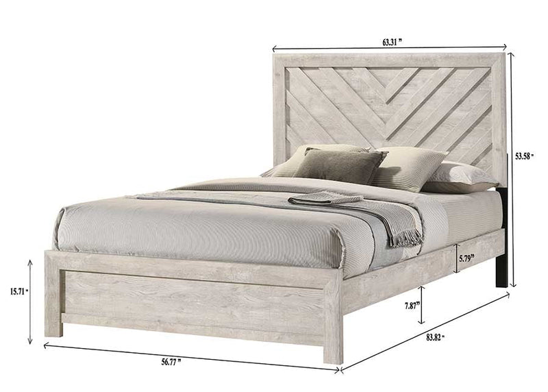 Valor Beige Queen Panel Bed - Lara FurnitureQueen Bed