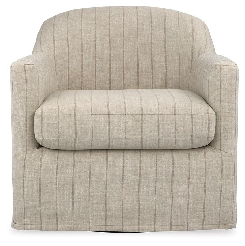 Valwick Cream/Brown Swivel Accent Chair - A3000817
