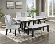 Vance Dove Faux Marble Dining Set - Lara FurnitureDining Room Set