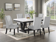 Vance Dove Faux Marble Dining Set - Lara FurnitureDining Room Set