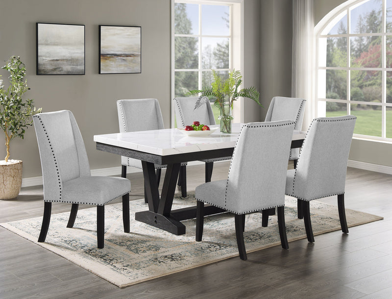 Vance Dove Faux Marble Dining Set - Lara FurnitureDining Room Set