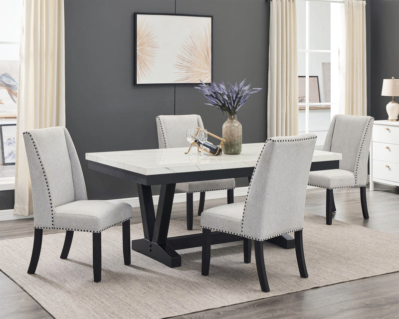 Vance Dove Faux Marble Dining Set - Lara FurnitureDining Room Set