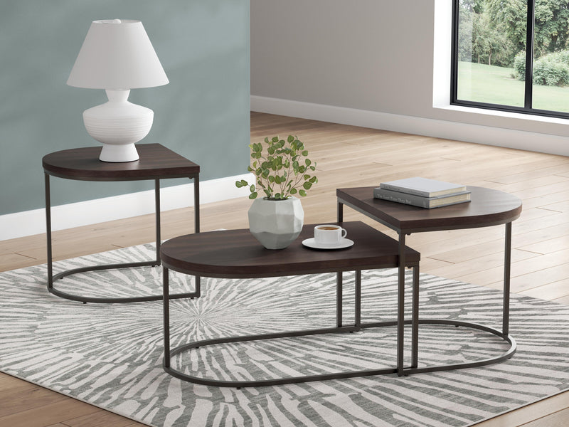 Vanmore Dark Brown Table (Set of 3) - T199-13