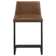 Vardon Genuine Leather Counter Height Chair Dark Brown (Set of 2) - 112229BRN