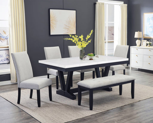 Varley Dove Genuine Marble Dining Set - Lara FurnitureDining Room Set
