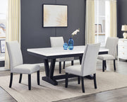 Varley Dove Genuine Marble Dining Set - Lara FurnitureDining Room Set
