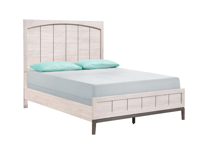 Veda Chalk King Panel Bed - Lara FurnitureKing Bed