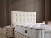Vella Storage Bed With Headboard Beige - King in Beige - 110-VEL-BEIVYN-200-SB