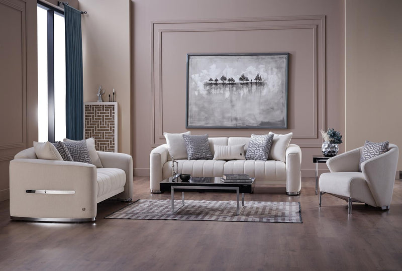 Venice S (Merit Cream) Living Room Set - Lara FurnitureLiving Room Set