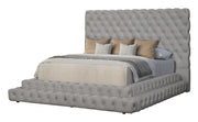 Vera - Gray Upholstered King Bed with USB Charger - B151-K-Bed