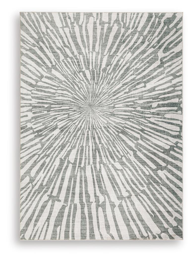 Verland Gray/White Washable 5' x 7' Area Rug - R407432