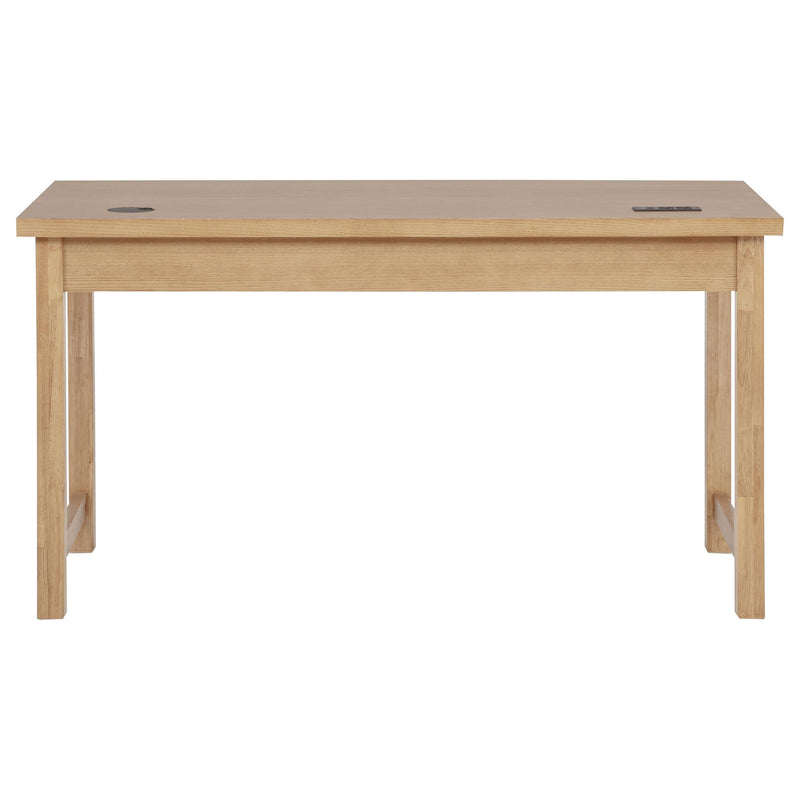 Vermes 55-inch 3-drawer Writing Desk with Power Outlet Light Ash - 802061