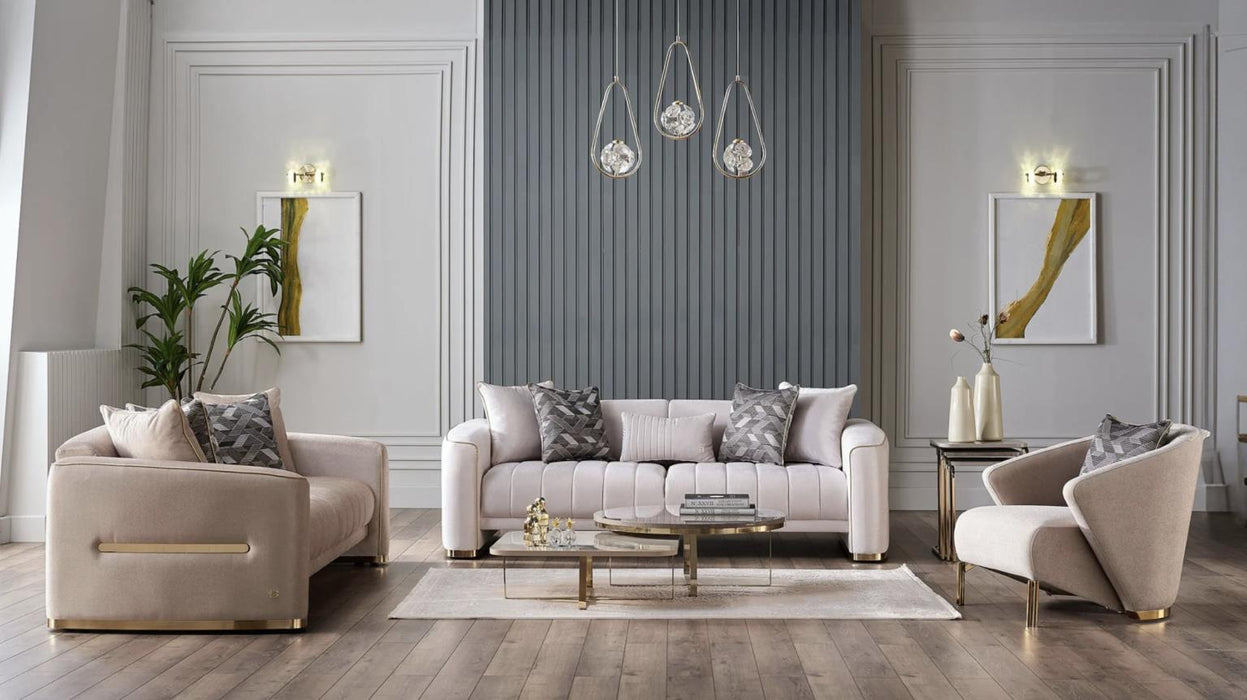 Veronica Sleeper (Silver Vizon) Living Room Set - Gate FurnitureLiving Room Set