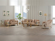 Versace 3-pieces (Sofa & Loveseat & Chair) Livingroom Set Beige in Beige - 101-VER-STAR14240-321