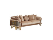 Versace 3-pieces (Sofa & Loveseat & Chair) Livingroom Set Beige in Beige - 101-VER-STAR14240-321