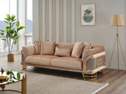 Versace 3-pieces (Sofa & Loveseat & Chair) Livingroom Set Beige in Beige - 101-VER-STAR14240-321