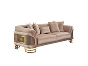 Versace 3-pieces (Sofa & Loveseat & Chair) Livingroom Set Cream in Cream - 101-VER-STAR13553-321