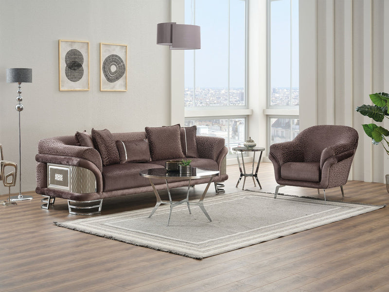 Versace 3-pieces (Sofa & Loveseat & Chair) Livingroom Set Dark Grey in Dark Grey - 101-VER-STAR14245-321