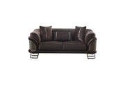 Versace 3-pieces (Sofa & Loveseat & Chair) Livingroom Set Dark Grey in Dark Grey - 101-VER-STAR14245-321