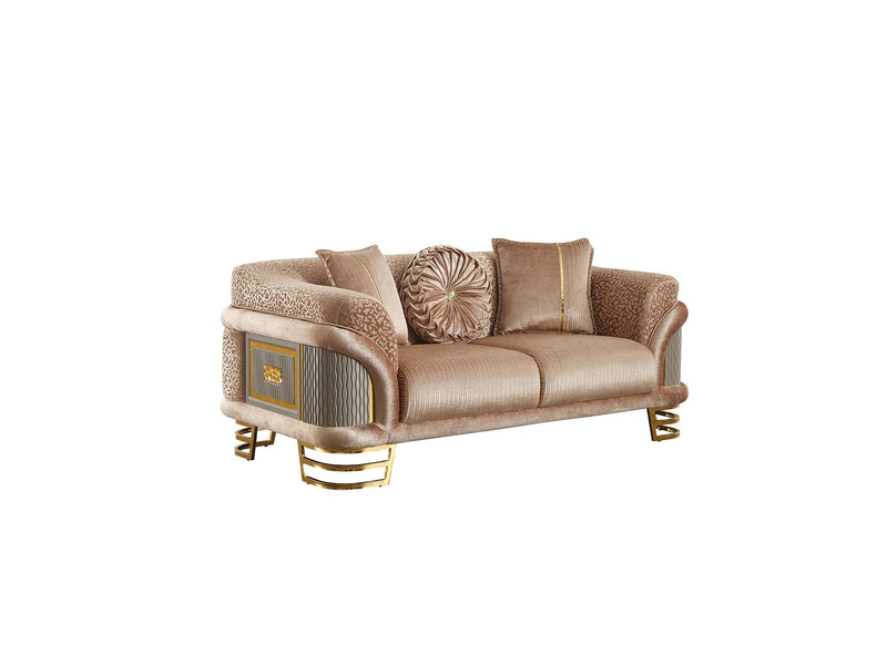 Versace Stationary Loveseat Beige in Beige - 101-VER-STAR14240-2