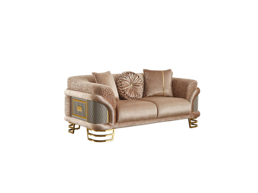 Versace Stationary Loveseat Beige in Beige - 101-VER-STAR14240-2