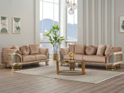 Versace Stationary Loveseat Beige in Beige - 101-VER-STAR14240-2