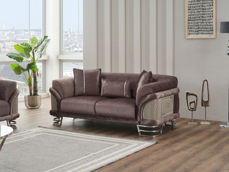 Versace Stationary Loveseat Dark Grey in Dark Grey - 101-VER-STAR14245-2