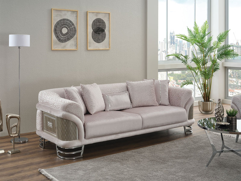 Versace Stationary Sofa Light Grey in Light Grey - 101-VER-STAR14244-3