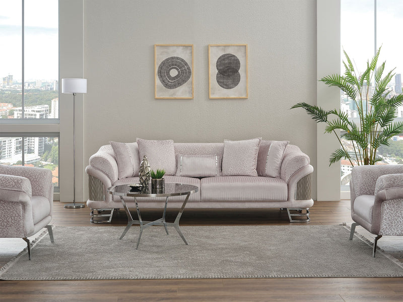 Versace Stationary Sofa Light Grey in Light Grey - 101-VER-STAR14244-3