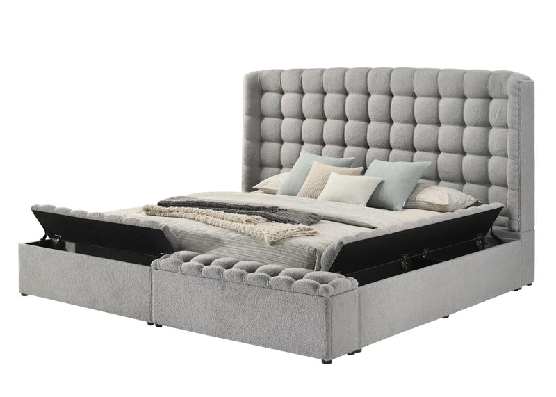 B801 - Versaley Grey Queen Grey Storage Bed - B801-Grey-Queen