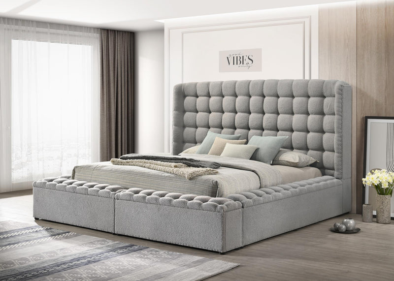 B801 - Versaley Grey Queen Grey Storage Bed - B801-Grey-Queen