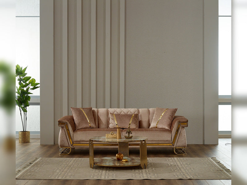 Veyron Stationary Loveseat in Beige - 200-SIM-VEY-STAR240-2