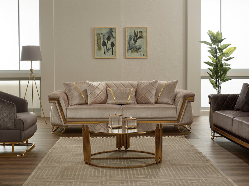 Veyron Stationary Loveseat in Cream - 200-SIM-VEY-STAR553-2