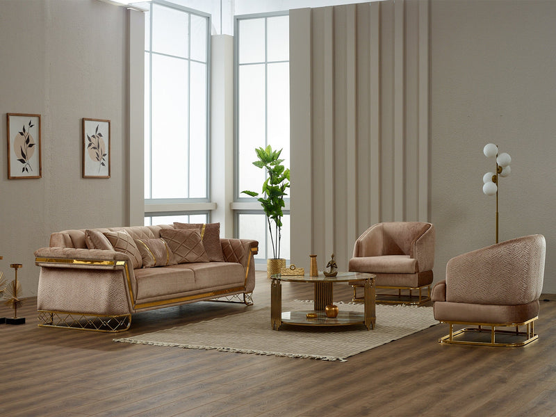 Veyron Stationary Loveseat in Cream - 200-SIM-VEY-STAR553-2