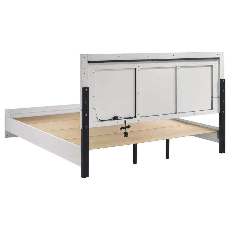 Viana 4-Piece Touch-Control LED Eastern King Bedroom Set White High Gloss - 225211KE-S4