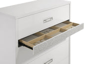 Viana 5-Piece Touch-Control LED Eastern King Bedroom Set White High Gloss - 225211KE-S5