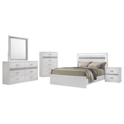 Viana 5-Piece Touch-Control LED Eastern King Bedroom Set White High Gloss - 225211KE-S5