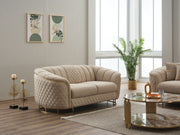 Victoria 3-pieces (Sofa & Loveseat & Chair) Livingroom Set Cream in Cream - 101-VIC-GIR03-321
