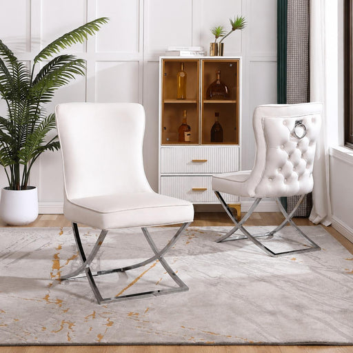Victoria - Chairs, Dining, Velvet, Beige Box: 1 of 1 Box of 2 - D183-C
