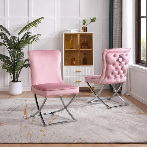 Victoria - Chairs, Dining, Velvet, Pink Box: 1 of 1 Box of 2 - D185-C