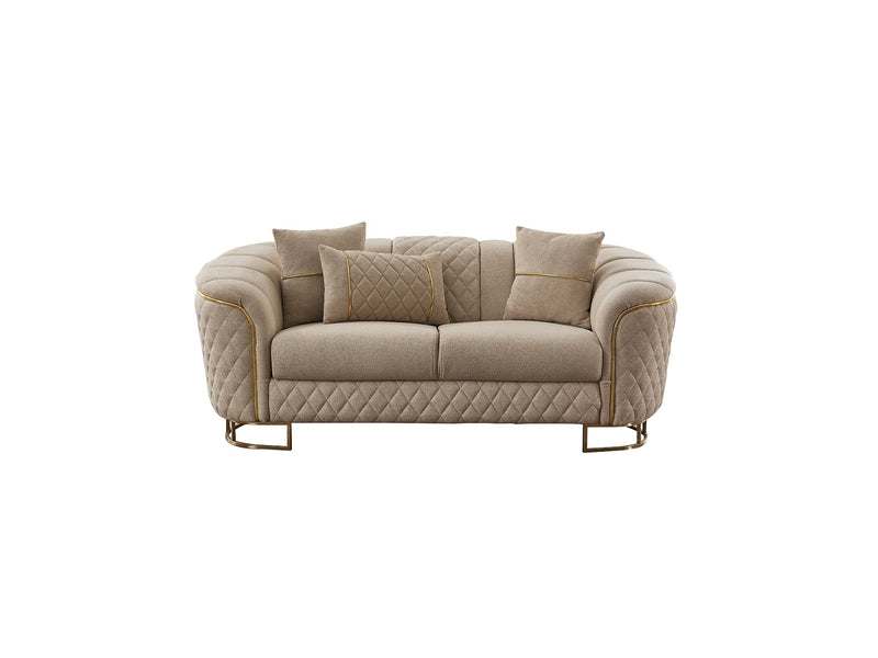 Victoria Stationary Loveseat Cream in Cream - 101-VIC-GIR03-2