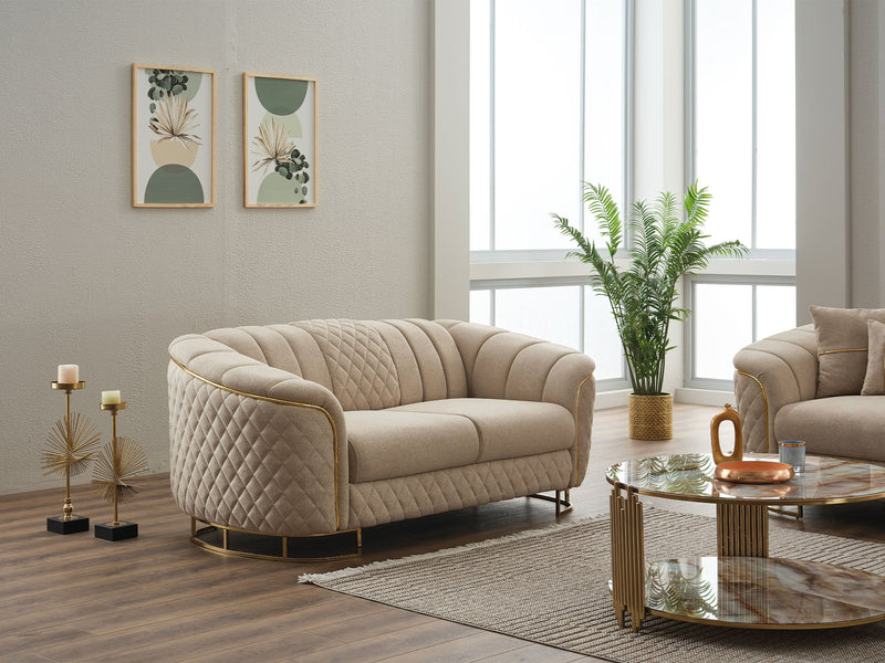 Victoria Stationary Loveseat Cream in Cream - 101-VIC-GIR03-2