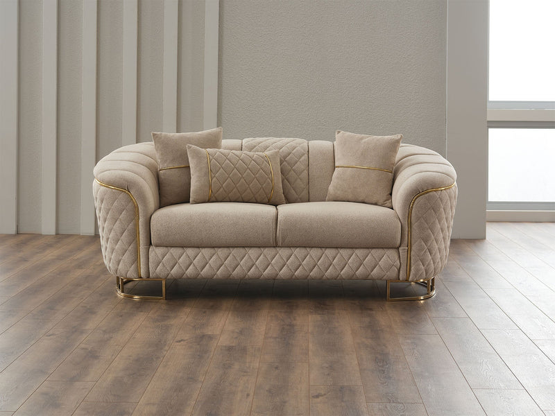 Victoria Stationary Loveseat Cream in Cream - 101-VIC-GIR03-2
