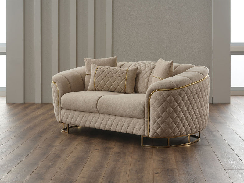 Victoria Stationary Loveseat Cream in Cream - 101-VIC-GIR03-2