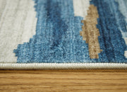 Vinlett Cream/Blue/Brown Washable Medium Rug - R407042